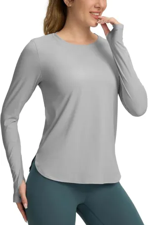Long Sleeve Workout Tops for Women Athletic Running Shirts Active T Shirts Quick Dry Lightweight