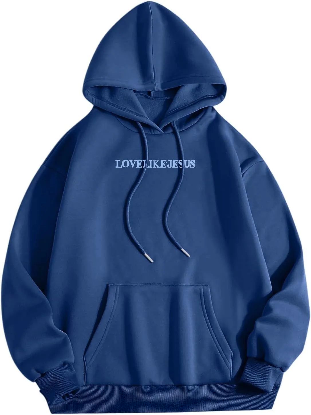 Love Like Jesus Graphic Christian Hoodies for Women Girls Bible Verse Oversized Long Sleeve Pocket Y2K Sweatshirt