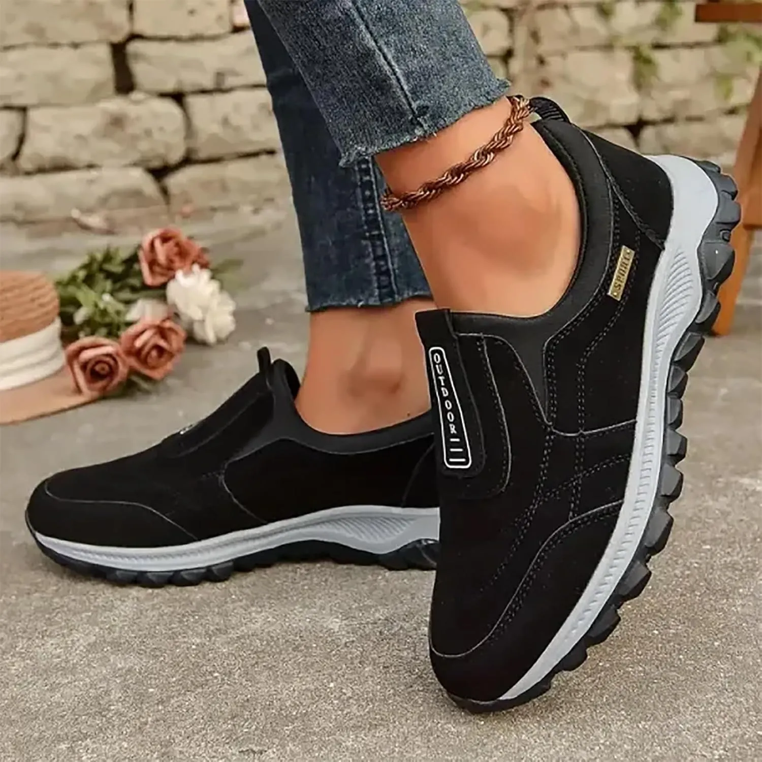 Lunashinex Women's Thick-Soled Suede Sneakers for Ultimate Comfort, Lunashinex Knitted Sneakers Orthopedic Shoes