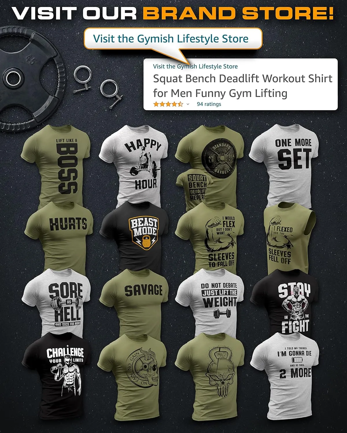 Make a Gift Box for him, Gift Set for Men Contains Workout T-Shirt, Weight Plate Necklace, Gym Lifting Gloves