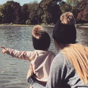 Matching Mama & Baby Hats -Black