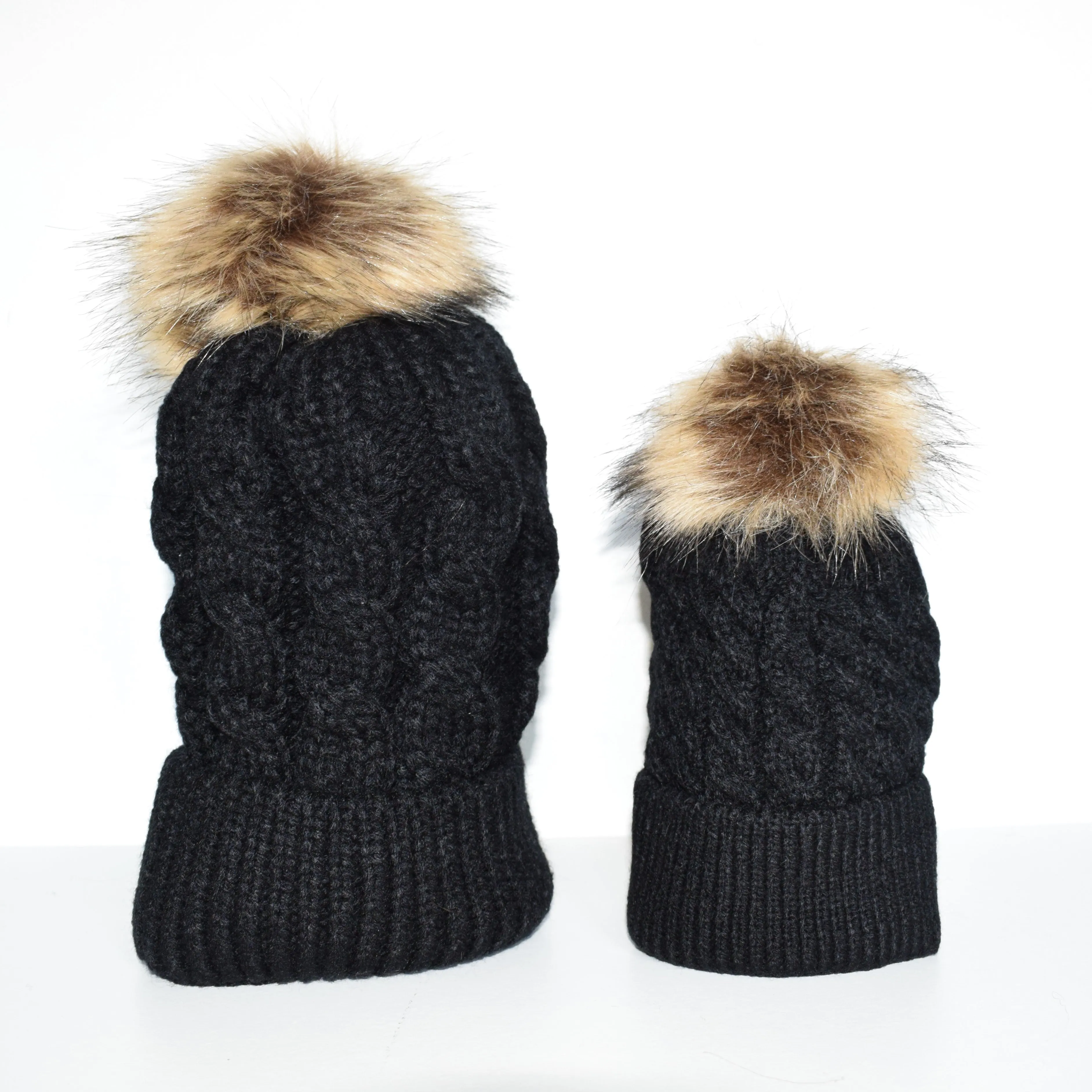 Matching Mama & Baby Hats -Black