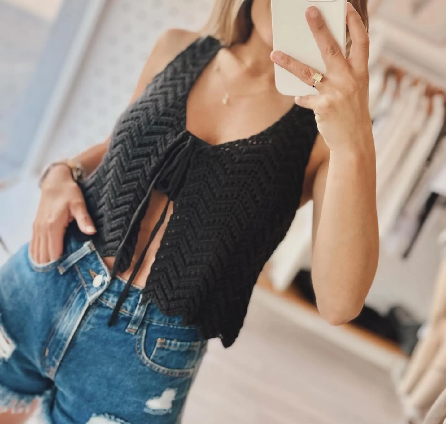 Meihuida Women Crochet Top Tie Front Tank Summer Vacation Outfits Beach Cover Up