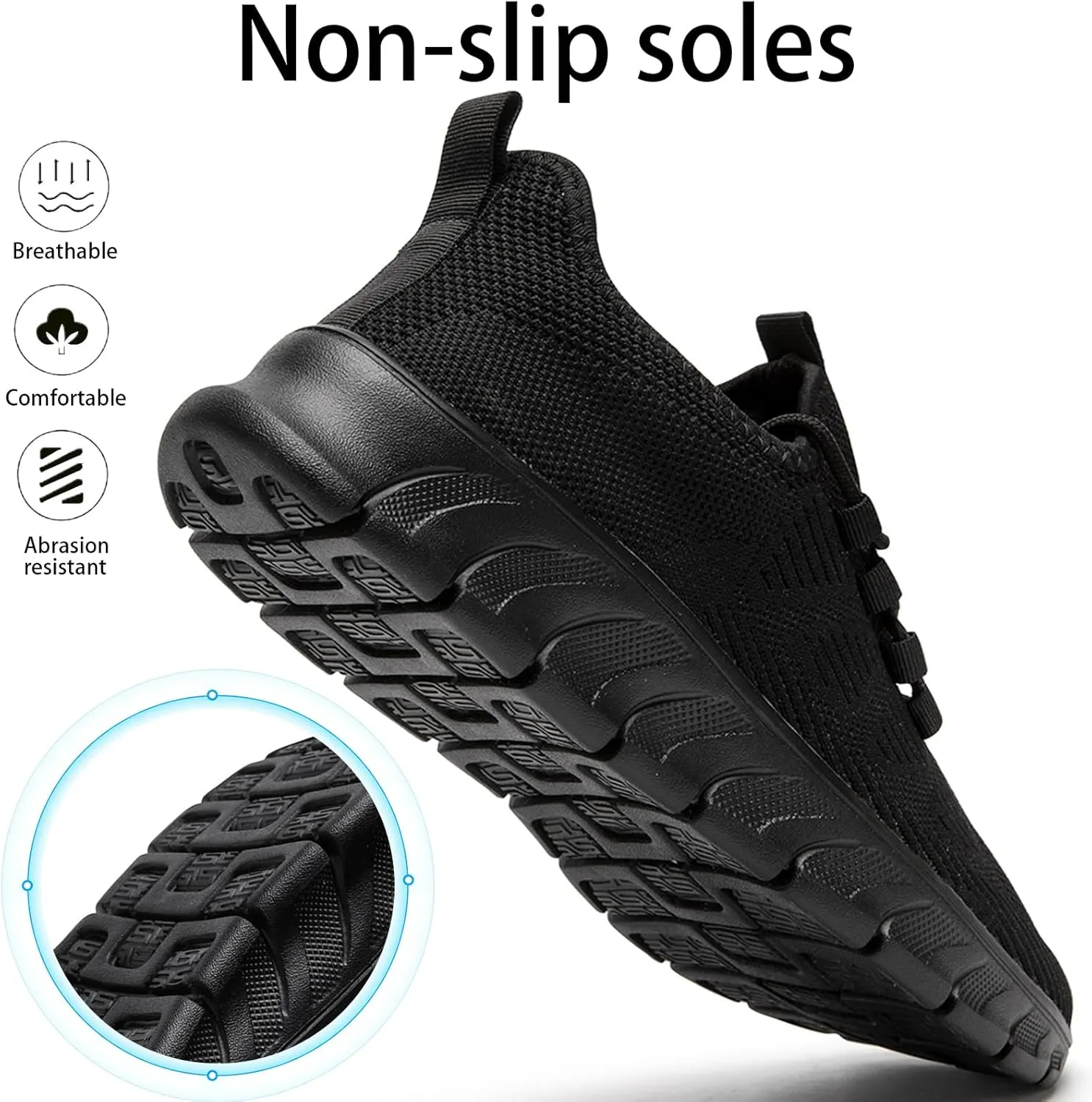 Men Tennis Shoes Running Shoes - Gym Sneakers Shoes Walking Workout Shoes Non Slip Walking Athletic Slip on Breathable Mesh Comfortable Lightweight Casual Fashion Sports Shoes