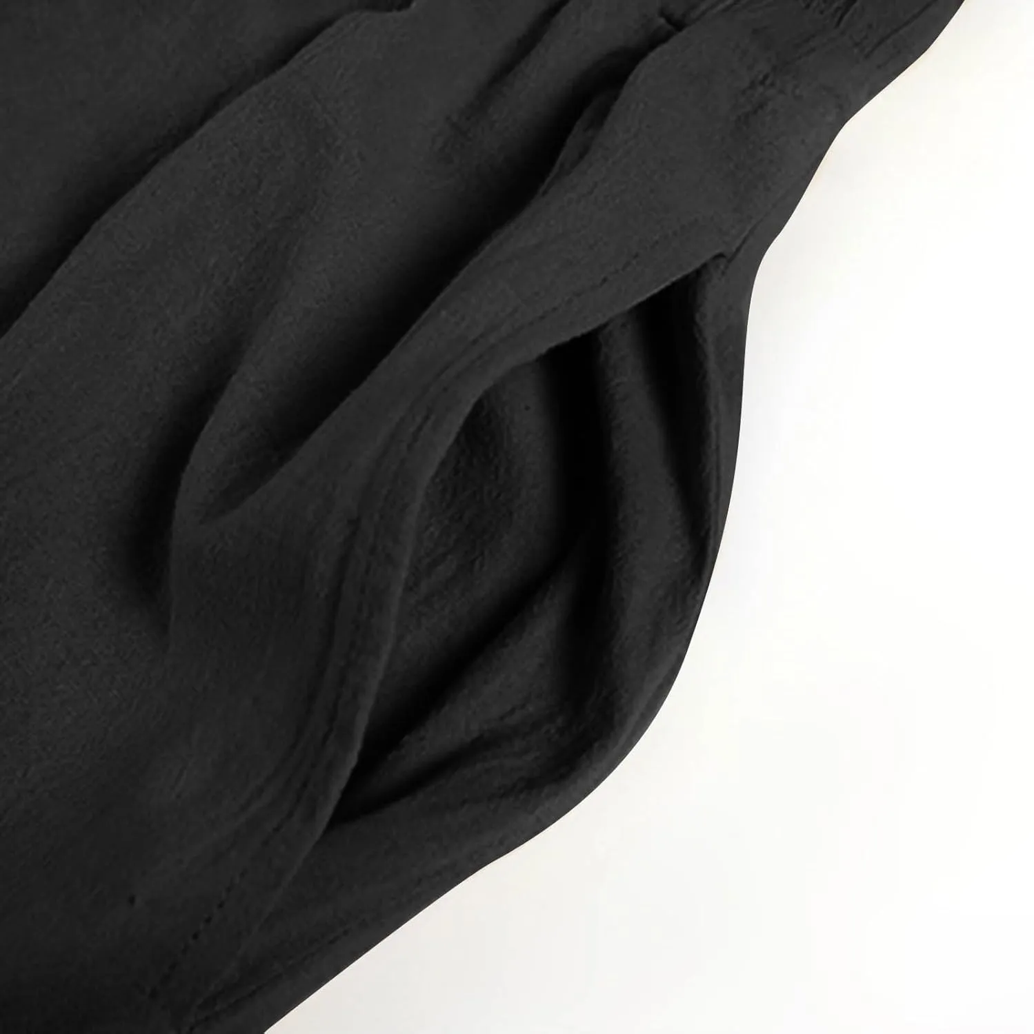 Mens Casual Linen Pants Loose Fit Drawstring Beach Pants with Pockets Lightweight Summer Clothes for Vacation