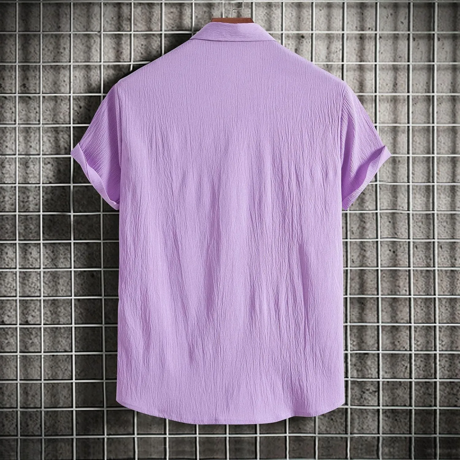 Men's Cotton Linen Short Sleeve Shirts Casual Lightweight Button Down Shirts Vacation Beach Summer Tops Turndown T Shirt