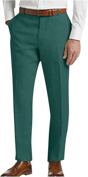 Mens Golf Pants Slim Fit Lightweight Business Casual Pants Dress Trousers Pinstripe Classic Solid Office Wear