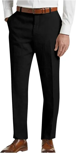 Mens Golf Pants Slim Fit Lightweight Business Casual Pants Dress Trousers Pinstripe Classic Solid Office Wear