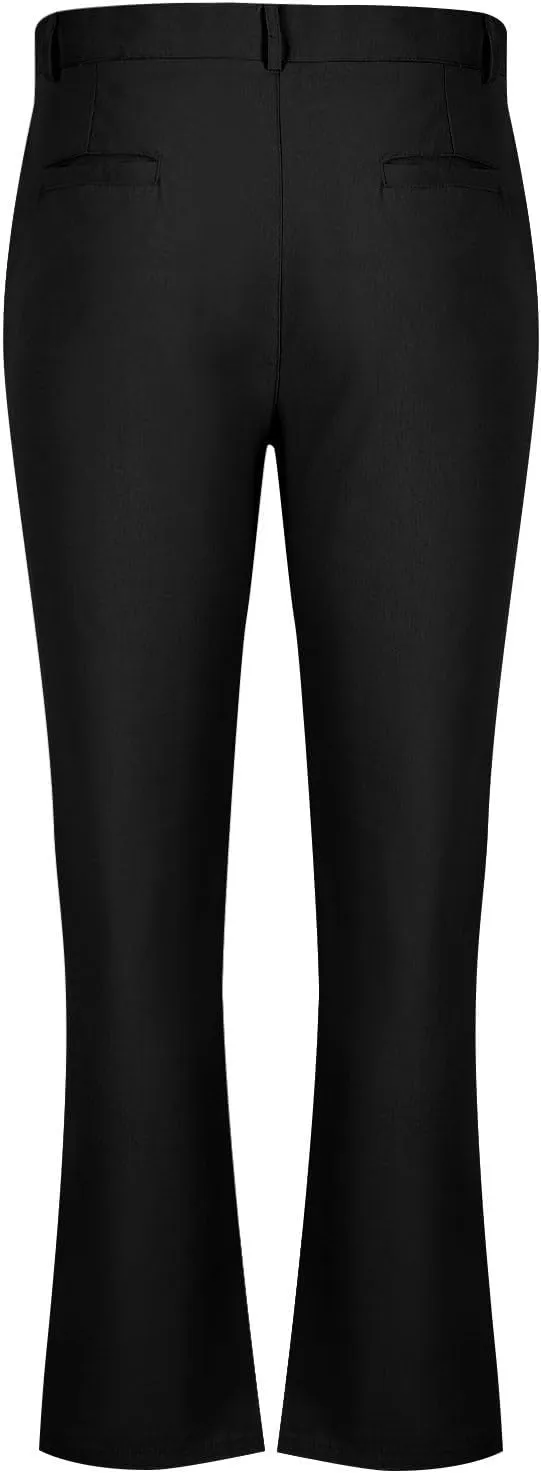 Mens Golf Pants Slim Fit Lightweight Business Casual Pants Dress Trousers Pinstripe Classic Solid Office Wear
