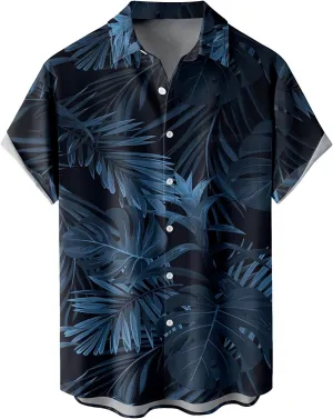 Mens Hawaiian Shirts Regular fit Short Sleeve Button Down Shirt Tropical Holiday Beach Printed Shirts
