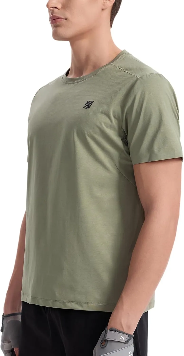 Mens Seamless T-Shirts Light Weight Moisture Wicking Running Workout Pickleball Shirts for Men