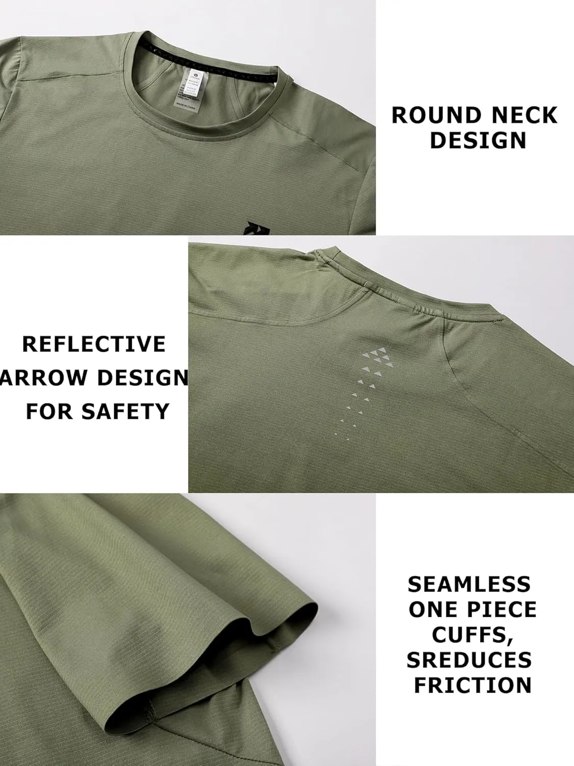Mens Seamless T-Shirts Light Weight Moisture Wicking Running Workout Pickleball Shirts for Men