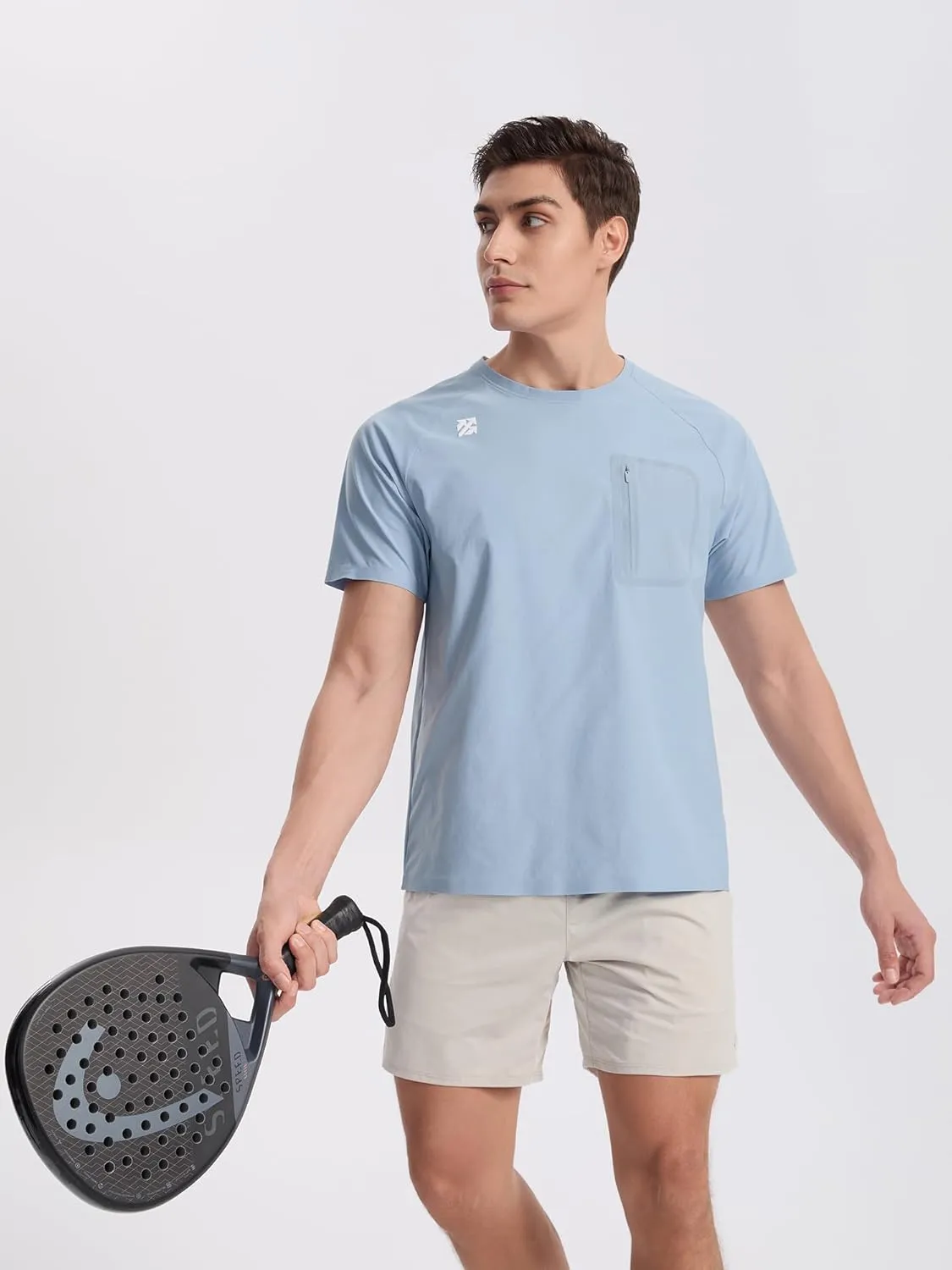 Mens Seamless T-Shirts Light Weight Moisture Wicking Running Workout Pickleball Shirts for Men