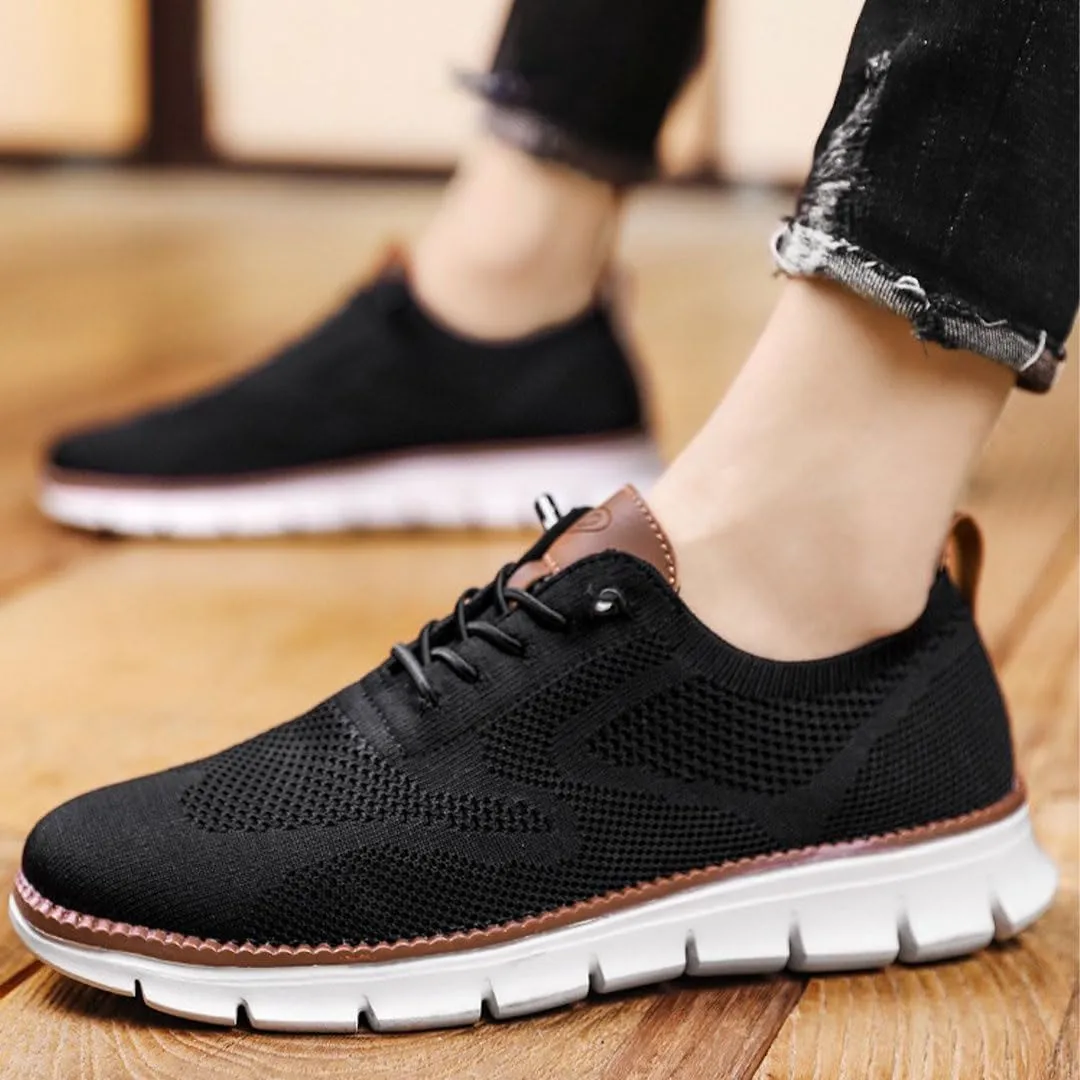 Mens Shoes Roomy Toe Box, Ergonomic Insole, Bounce & Cushion, Featuring Breathable Knitted Fabric, Orthopedic Toe Box, Featherlight