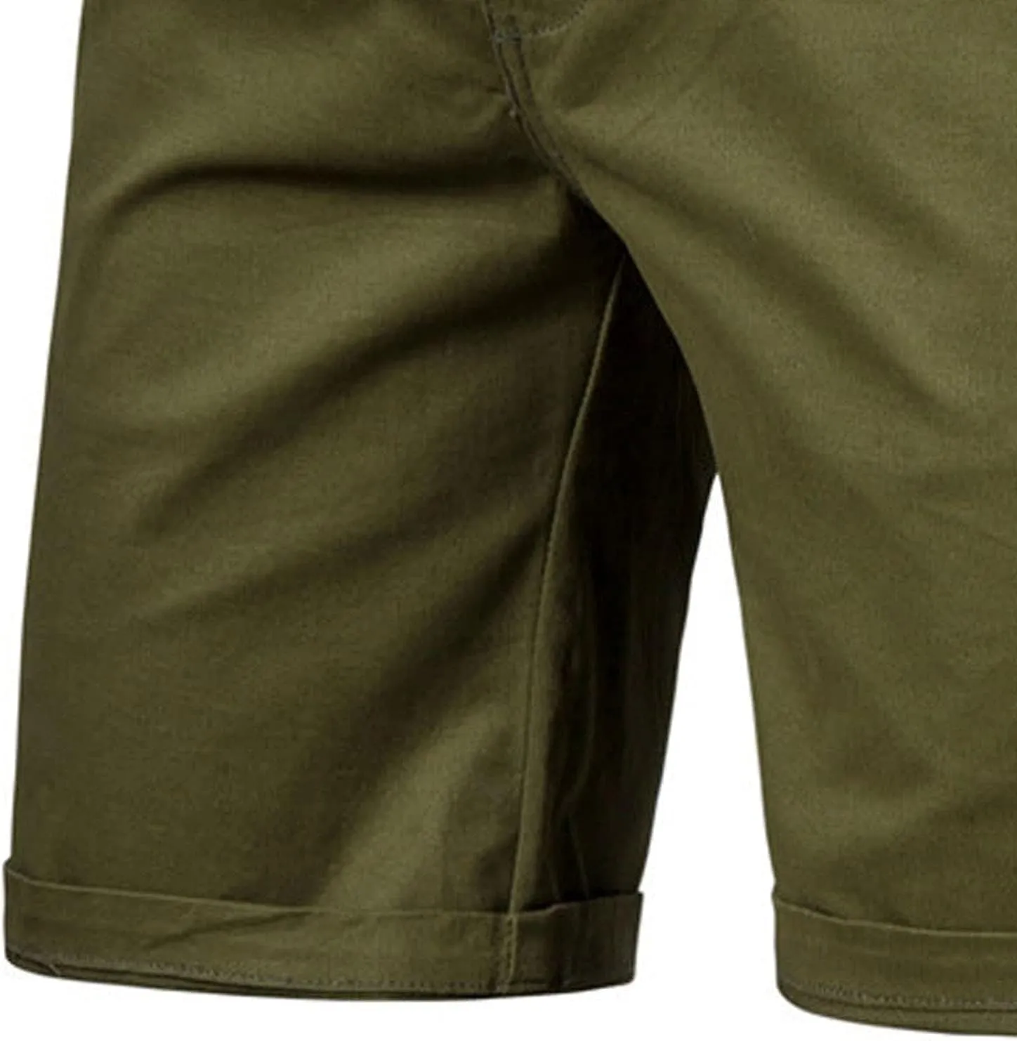 Men's Slim Fit Chino Shorts 20" Inseam Stretch Cotton Casual Summer Elastic Waist Flat Front Cargo with Pockets