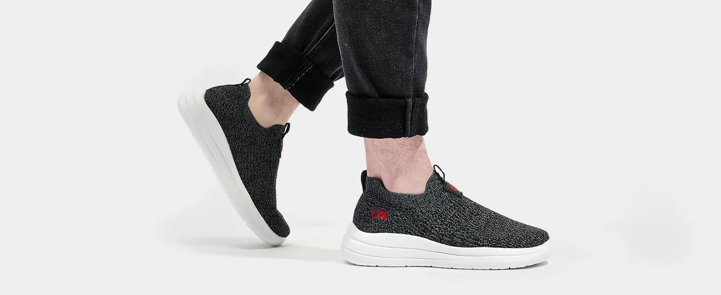 Men's Slip On Sneakers Walking Shoes Wide Casual Soft Breathable Slip in Sock SneakersNon-Slip Rubber Sole, Workout,Athletic