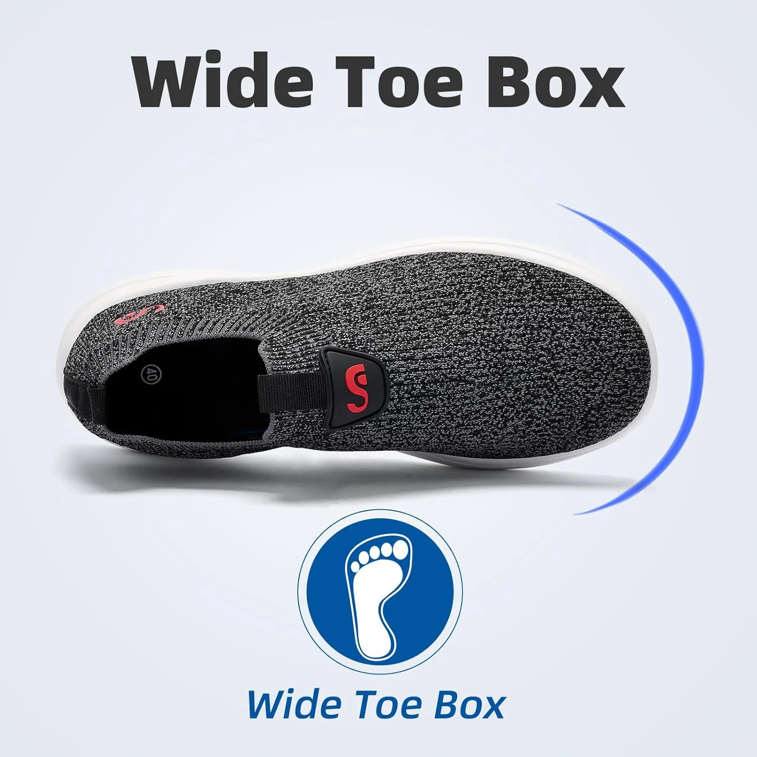 Men's Slip On Sneakers Walking Shoes Wide Casual Soft Breathable Slip in Sock SneakersNon-Slip Rubber Sole, Workout,Athletic