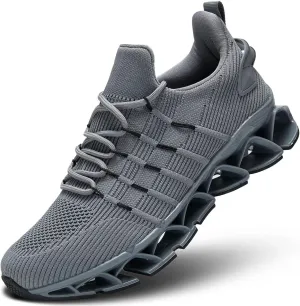 Mens Slip On Walking Shoes Blade Non Slip Tennis Running Shoes Lightweight Workout Breathable Mesh Fashion Sneakers
