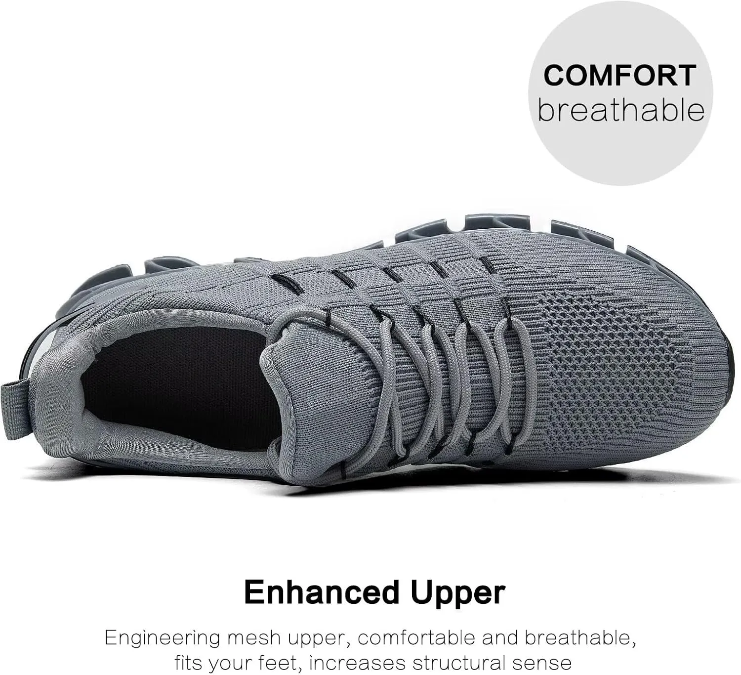 Mens Slip On Walking Shoes Blade Non Slip Tennis Running Shoes Lightweight Workout Breathable Mesh Fashion Sneakers