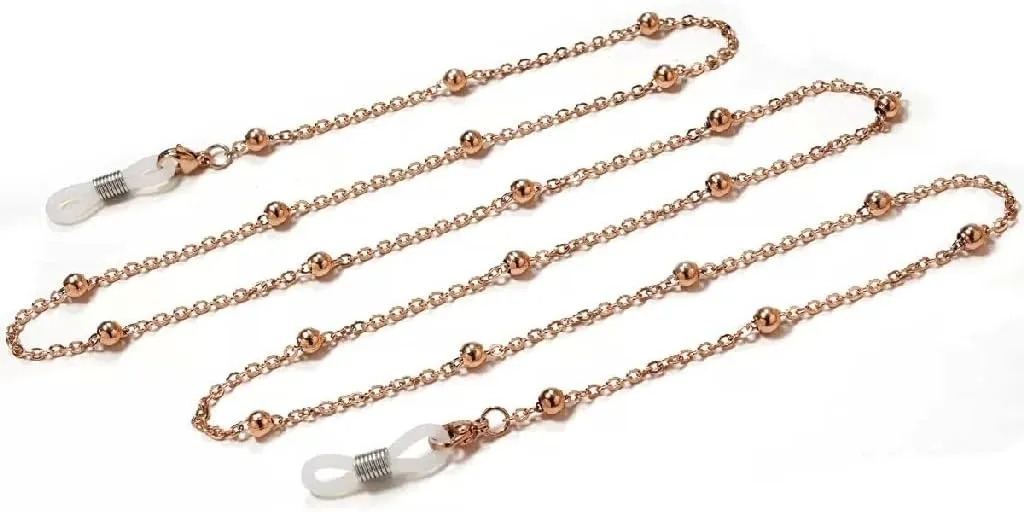 Metal Glasses Chain Sunglasses Neck Chain Earphone Chain(Rose Gold)