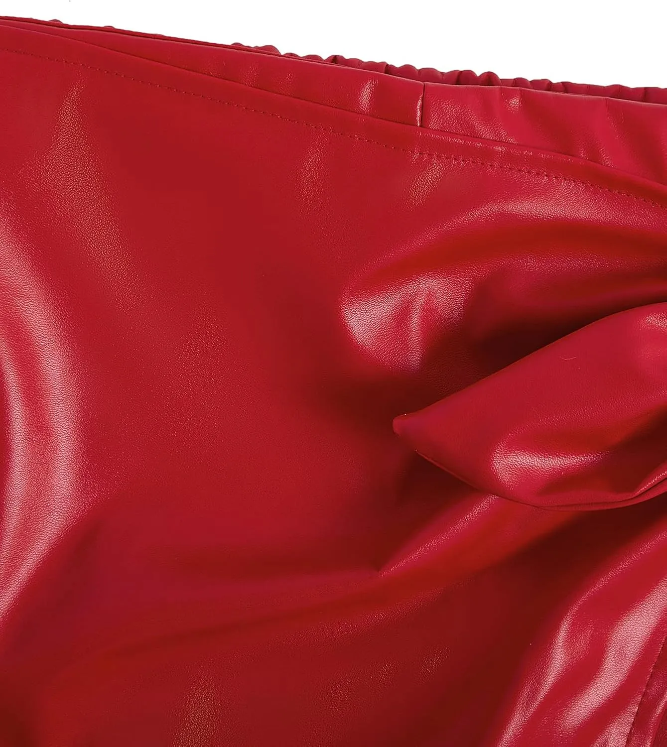 Milumia Girl's PU Leather Wrap Knot Side Skorts Casual Ruched Elastic Waist Shorts
