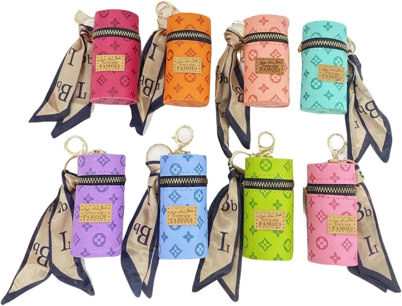 Mini Bucket Bag for Lipsticks - Portable Embossed Makeup Pouch with Drawstring, Cute Keychain Coin Purse for Women, Travel Cosmetic Organizer (Blue)