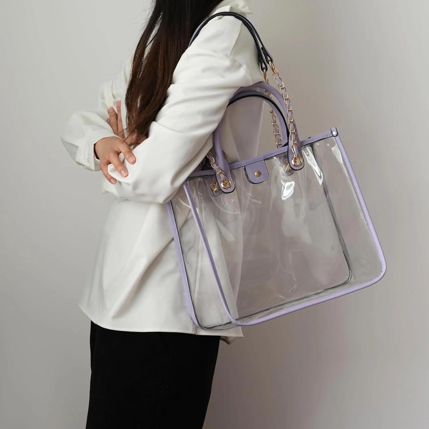 MKF Collection Women Tote Bag, Bucket Bag, & Pouch Set, Clear bag Jelly Bag PVC Handbag by Mia K