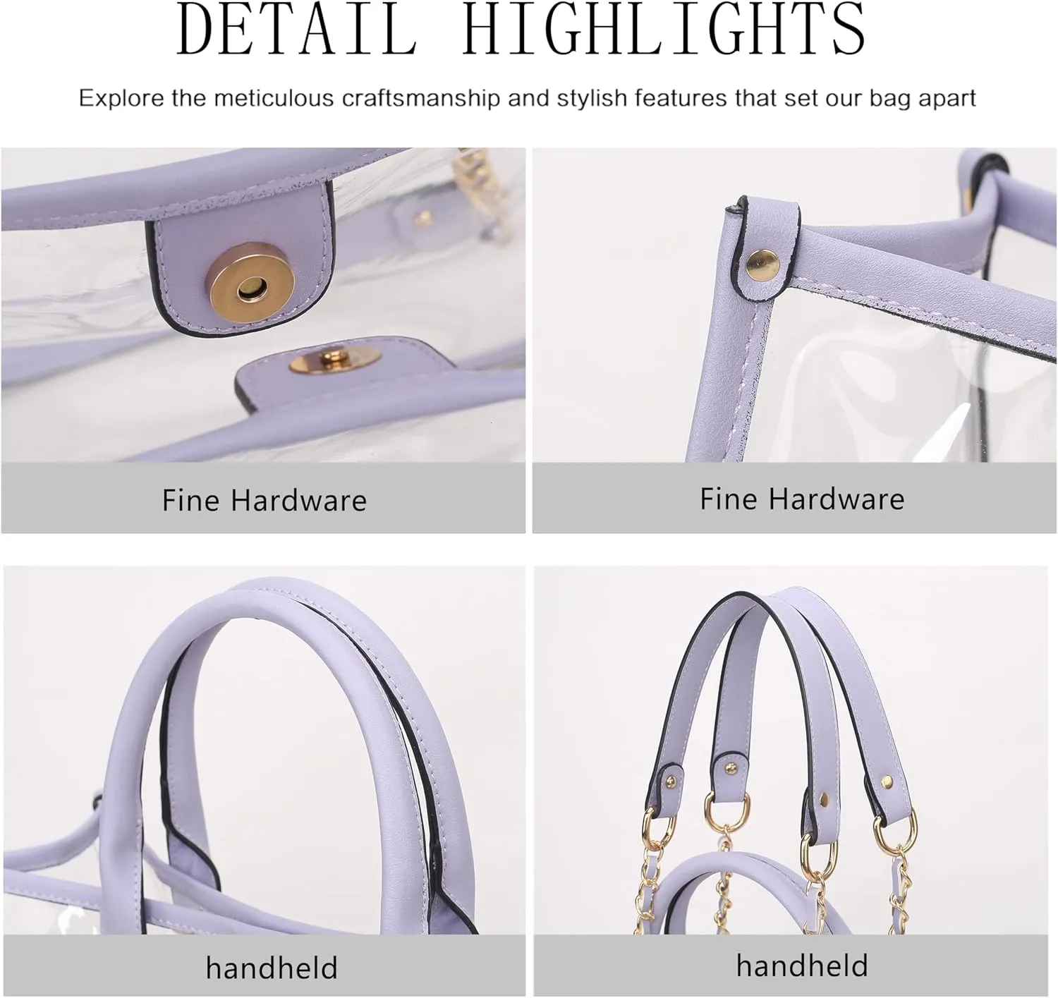MKF Collection Women Tote Bag, Bucket Bag, & Pouch Set, Clear bag Jelly Bag PVC Handbag by Mia K