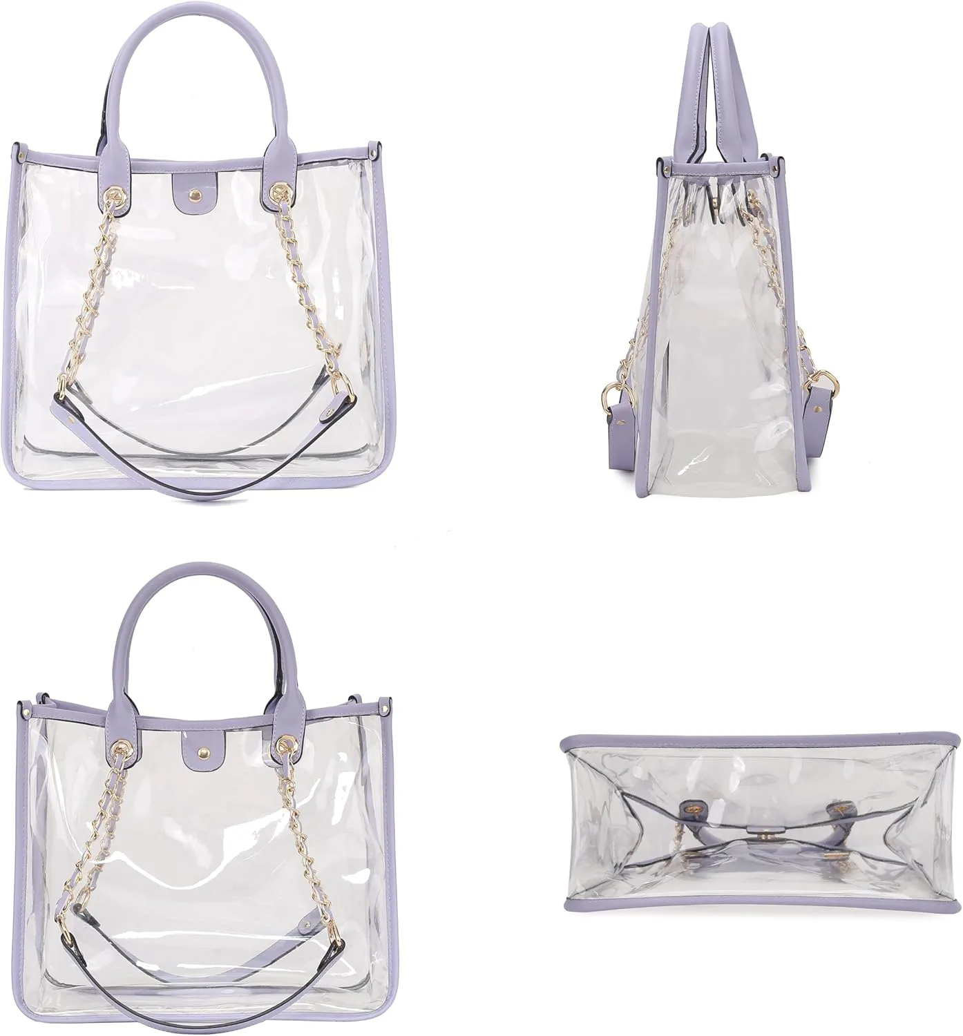 MKF Collection Women Tote Bag, Bucket Bag, & Pouch Set, Clear bag Jelly Bag PVC Handbag by Mia K
