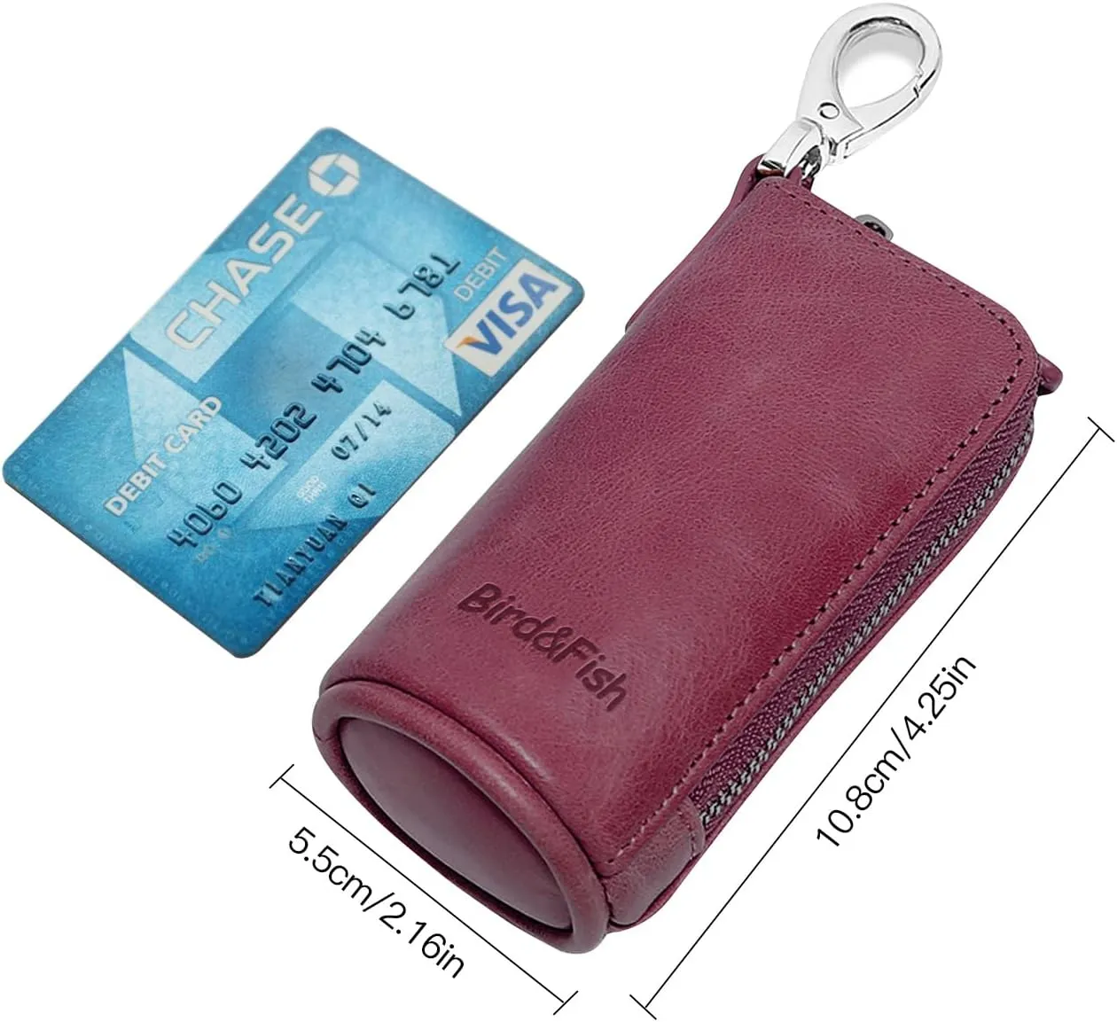 Multi Soft Genuine Leather Coin Purse Pouch, Car Key Case Wallet with Zipper,Pocket Wallet with Chain/Ring for Men Women 