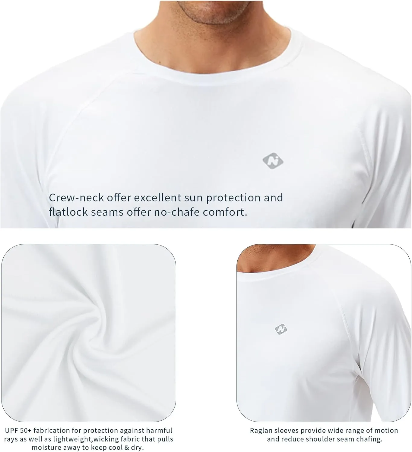 NAVISKIN Men's Rash Guard Shirts Swim Shirts UPF 50  UV Sun Protection Long Sleeve Shirts Lightweight Quick Dry
