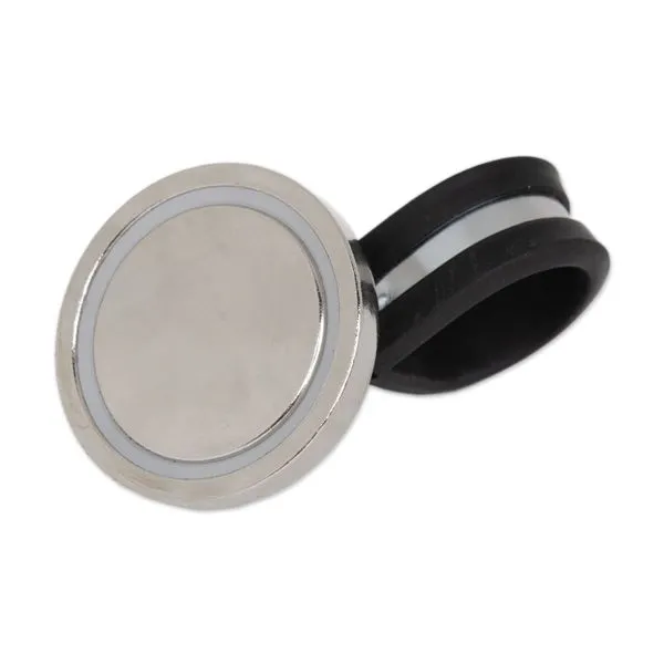 Neodymium D42mm Hose Clamp P-Clip Magnet | Rubber Lined | ID16mm dia. | Pull Force 68kg