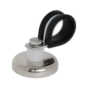 Neodymium D42mm Hose Clamp P-Clip Magnet | Rubber Lined | ID16mm dia. | Pull Force 68kg