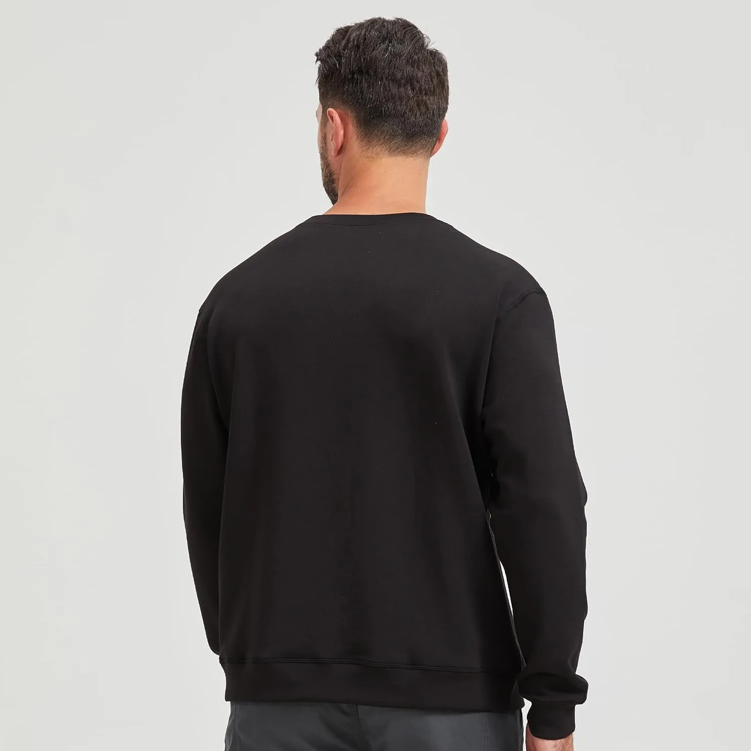 netdraw Men's Heavyweight Bamboo Viscose Scuba Sweatshirt Relaxed Fit Soft Smooth Knit Crewneck Spacer Pullovers