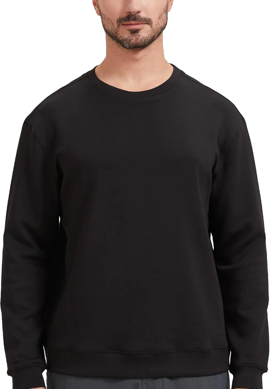 netdraw Men's Heavyweight Bamboo Viscose Scuba Sweatshirt Relaxed Fit Soft Smooth Knit Crewneck Spacer Pullovers