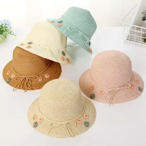 New cute children's hats, summer, sun-sunscreen, beach, hats, Japanese, cute, baby, straw hat manufacturer wholesale