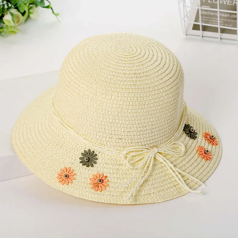 New cute children's hats, summer, sun-sunscreen, beach, hats, Japanese, cute, baby, straw hat manufacturer wholesale