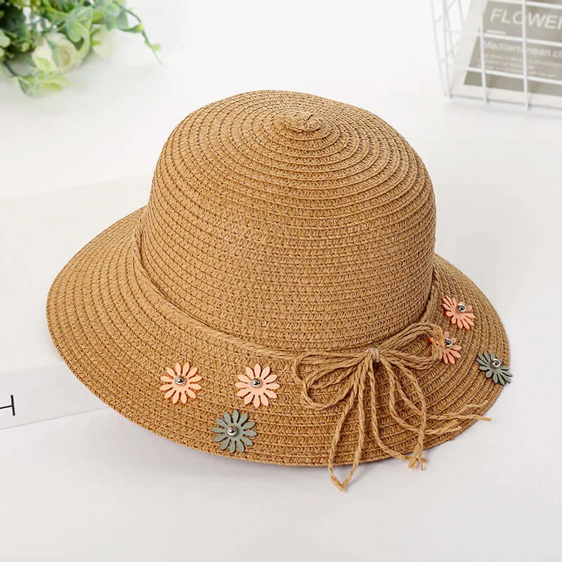 New cute children's hats, summer, sun-sunscreen, beach, hats, Japanese, cute, baby, straw hat manufacturer wholesale