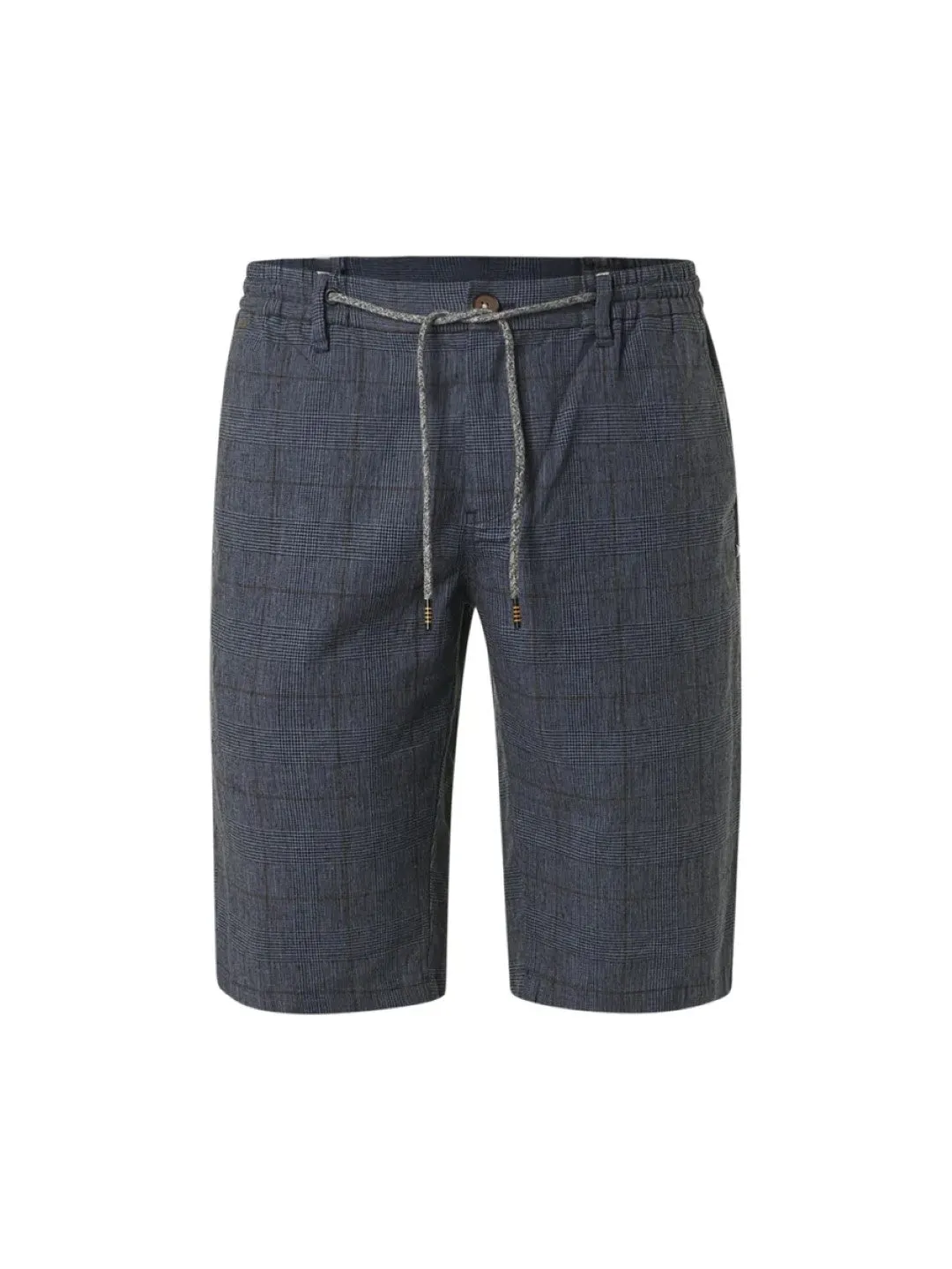 No Excess Linen Shorts: Wash Blue Check