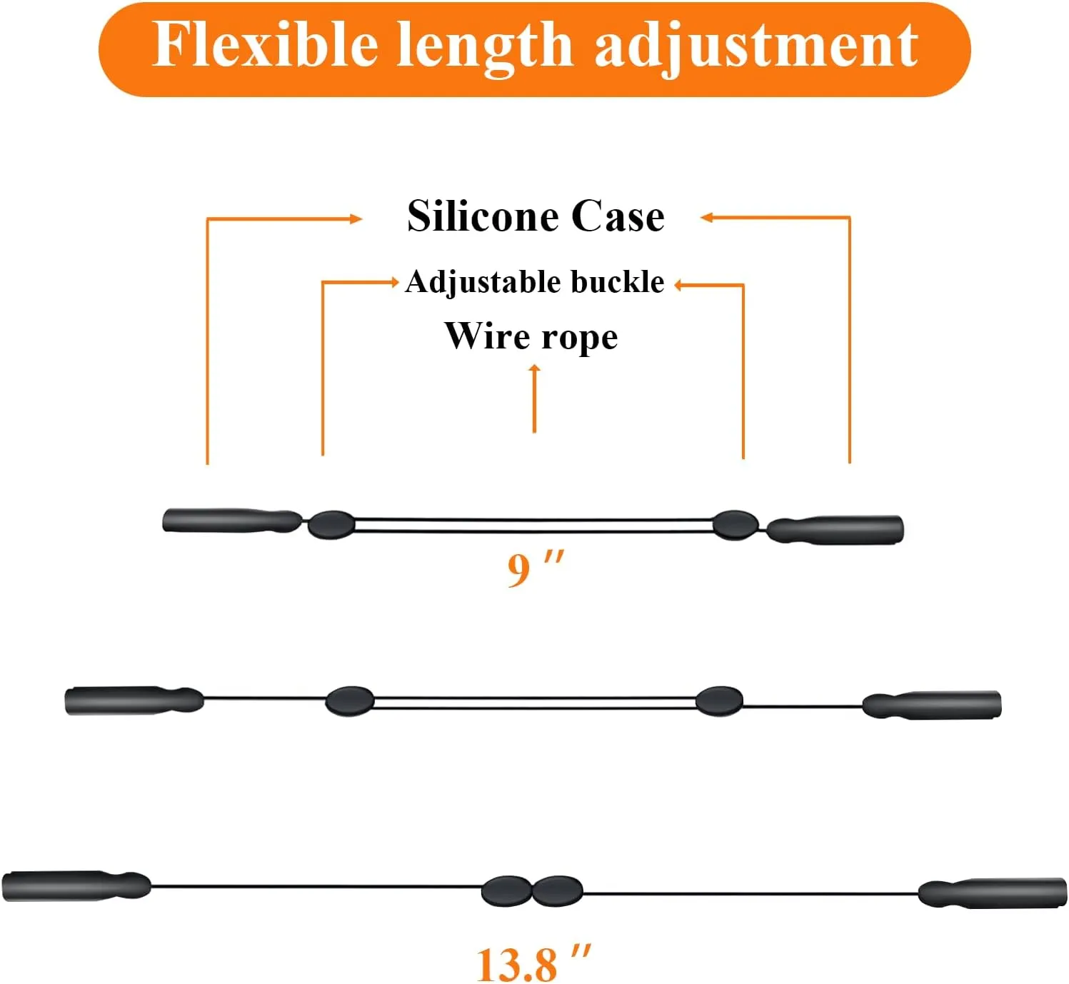 No Tail Adjustable Women Glasses strap chain for Sport,Anti-slip Sunglasses Lanyard Strap Eye Glasses Holders