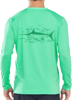 NORTHYARD Men's UPF 50  Sun Protection Shirts Long Sleeve Beach Swim Rash Guard UV SPF Quick Dry Lightweight Fishing T-Shirt