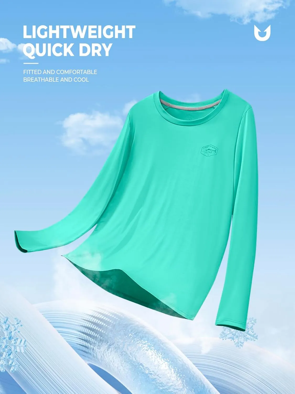 NORTHYARD Men's UPF 50  Sun Protection Shirts Long Sleeve Beach Swim Rash Guard UV SPF Quick Dry Lightweight Fishing T-Shirt