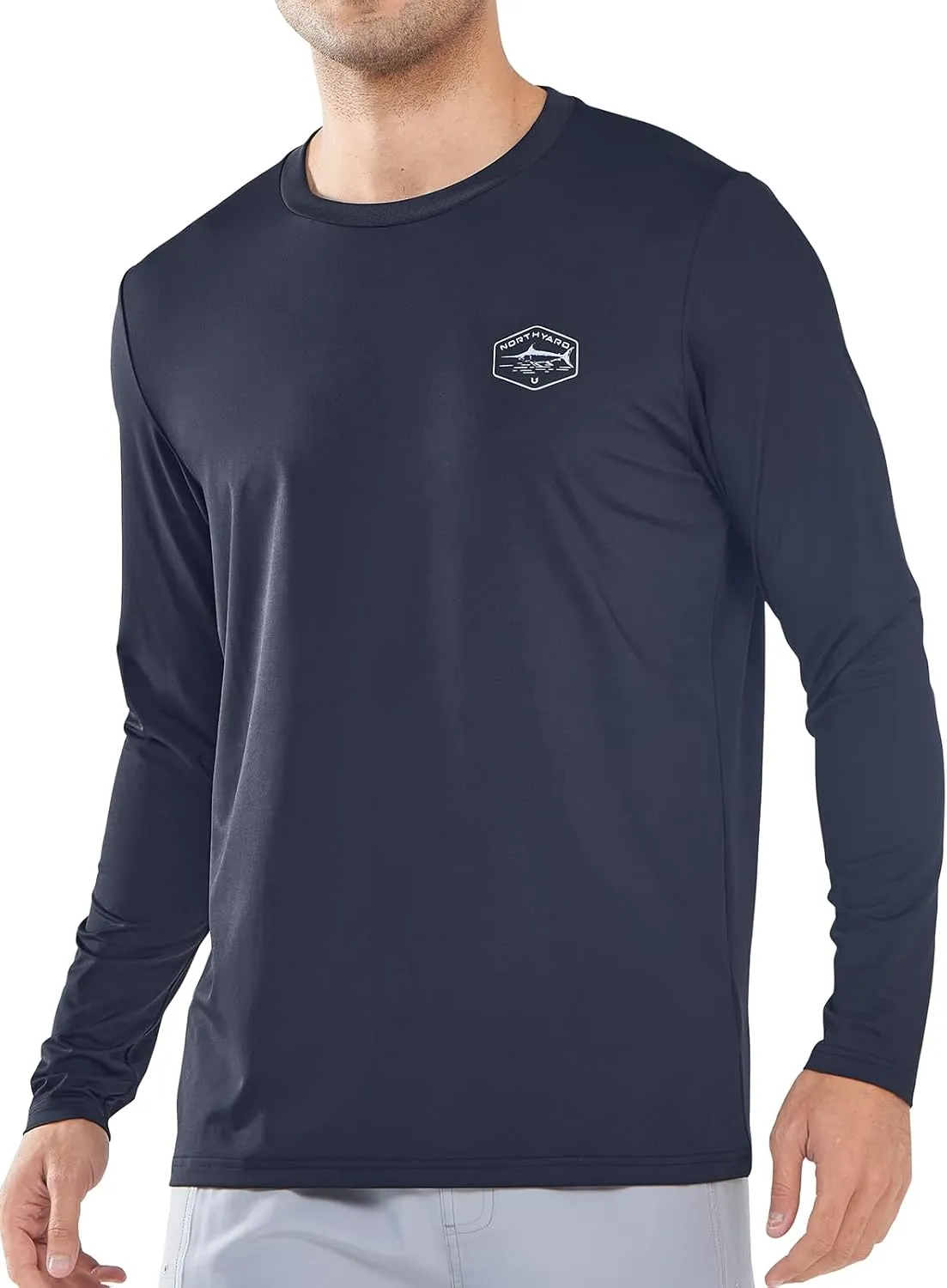 NORTHYARD Men's UPF 50  Sun Protection Shirts Long Sleeve Beach Swim Rash Guard UV SPF Quick Dry Lightweight Fishing T-Shirt