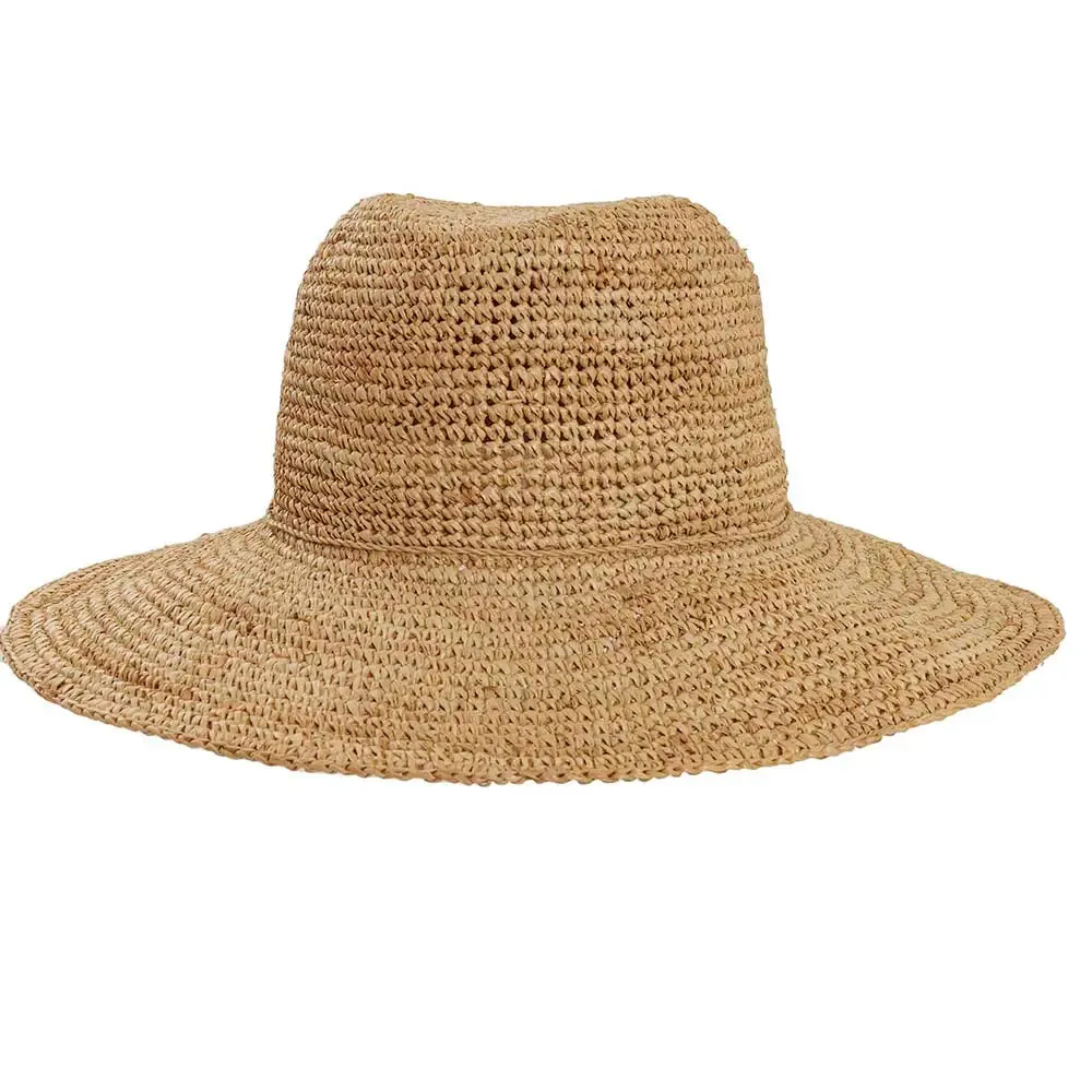 Nova | Womens Wide Brim Crocheted Raffia Palm Sun Hat