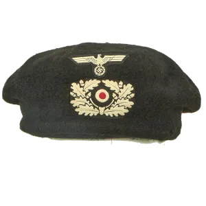 Rare 1940 M1934 Schutzmütze Panzer Beret - WWII German Protective Hat by Carl Halfar