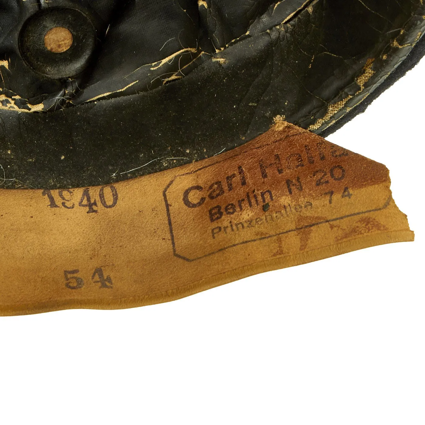 Rare 1940 M1934 Schutzmütze Panzer Beret - WWII German Protective Hat by Carl Halfar
