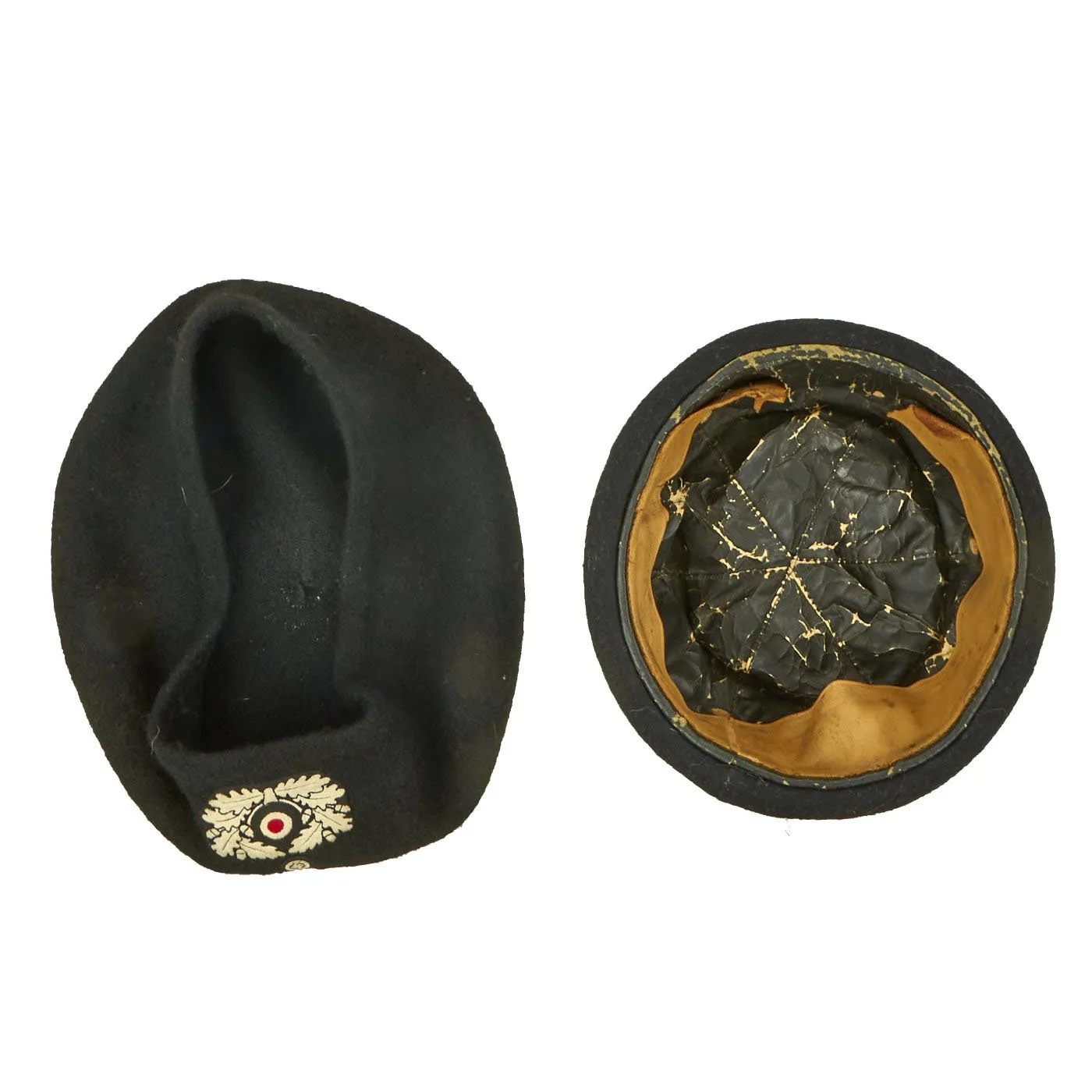 Rare 1940 M1934 Schutzmütze Panzer Beret - WWII German Protective Hat by Carl Halfar