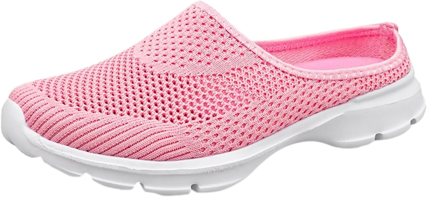 Orthopedic Slip On Shoes for Women Knitted Mesh Casual Mules Lightweight Breathable Sneakers Loafer Slingback Walking Shoes