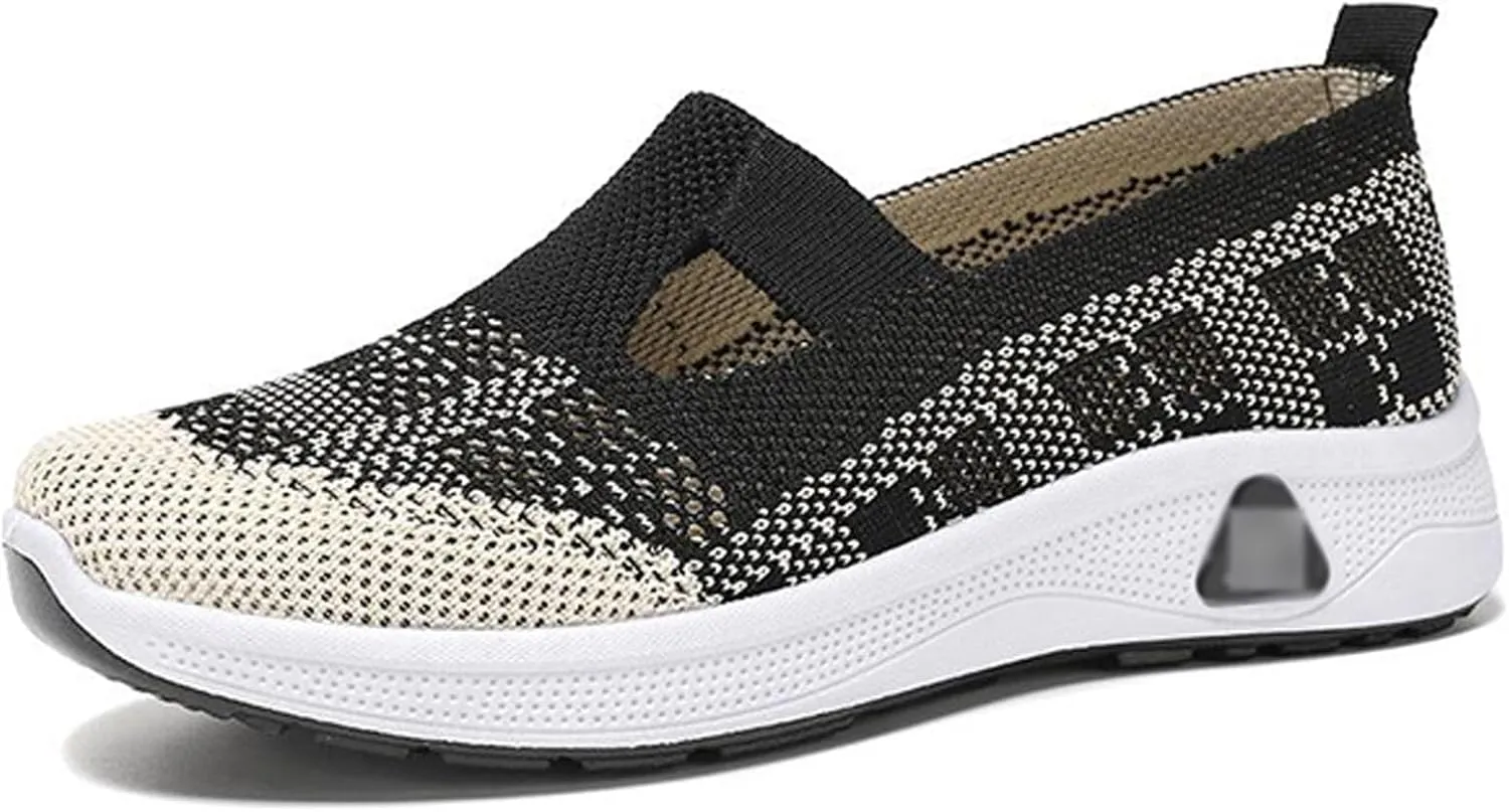 Orthowalkway Womens Shoes,Women's Comfortable Breathable Knitted Sneakers,Women's Woven Orthopedic Breathable Soft Shoes
