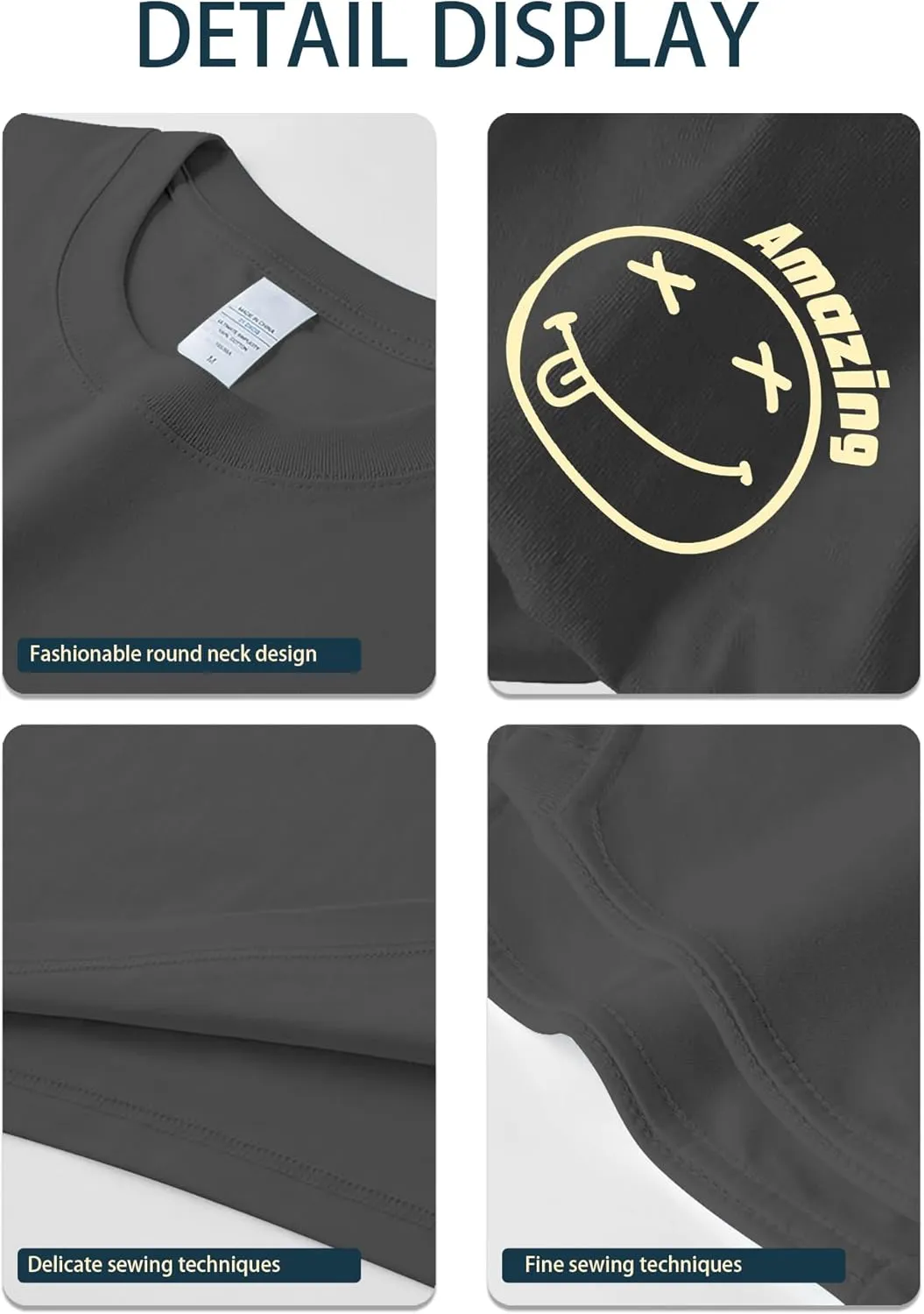 Oversized Graphic Tshirt for Men Funny Letter Print T Shirt Casual Loose Retro Streetwear Shirts Tops Tees